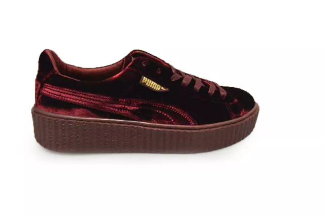 PUMA RIHANNA BORDEAUX Rosso Velluto Creepers Fenty Scarpe Da
