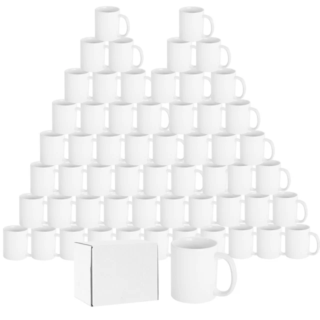 72 X Sublimation Mugs 11oz Blank Plain White Coffee Mug Cups
