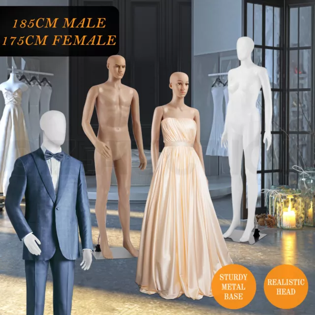 Male Female Mannequin Full Body Manikin Model Dummy Torso Display Stand W/ Head