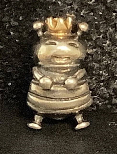 Authentic Pandora Sterling Silver 14k Yellow Gold QUEEN BEE Charm 790227 Retired