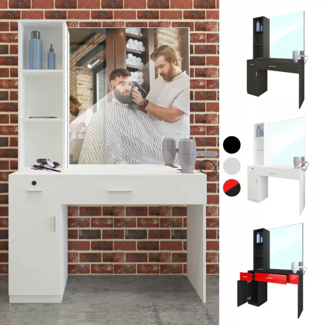Barber Salon Station Wall Mount Hair Styling Makeup Beauty Spa Equipment Mirrors