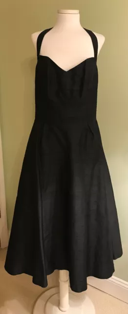 Vintage Shoshanna Black Silk Halter Dress size 10