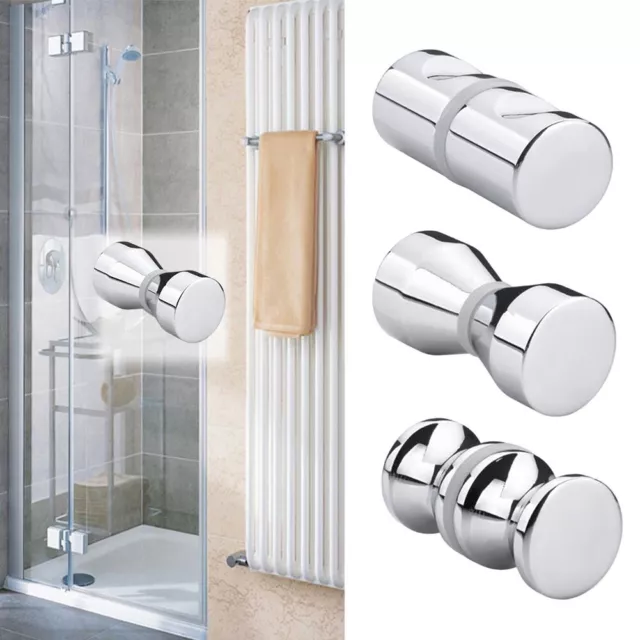 Premium Chrome Plated Bathroom Shower Door Handle Knob for Sliding Doors