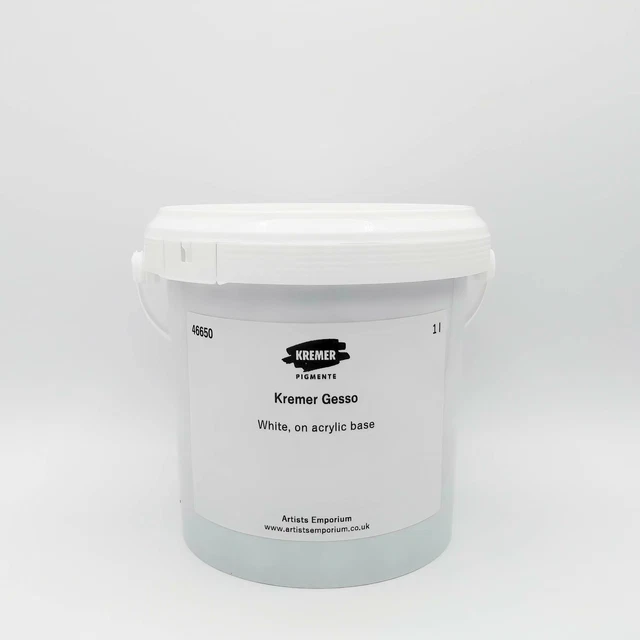 Base de acrílico Kremer Gesso blanca - imprimación de superficie para pintura al óleo y acrílico