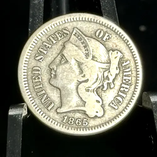 1865 - Three Cents Nickel 3CN Coin
