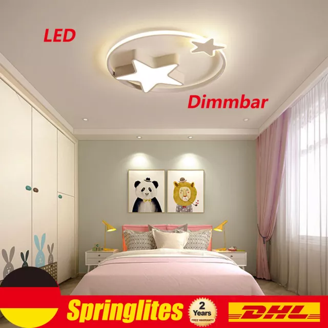 Modern LED Deckenleuchte Stern Jungen Mädchen Kinderzimmer Lampe Fernbedienung