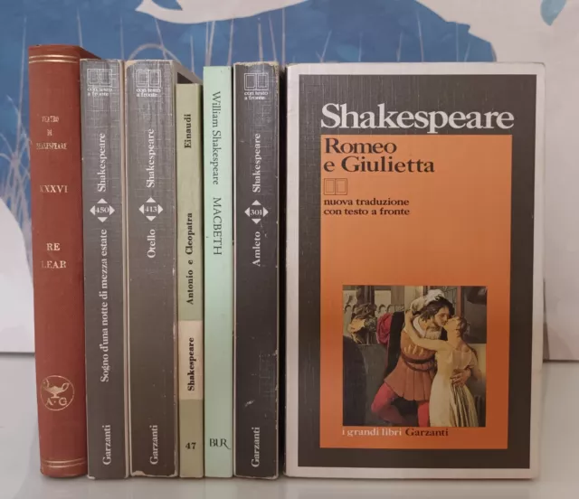 Lotto 7 libri William Shakespeare - Amleto Otello Macbeth Romeo e Giulietta ...