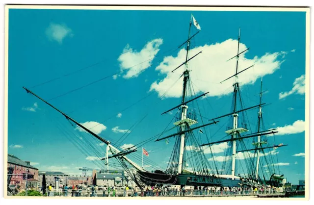 USS Constitution Old Ironsides Charlestown Navy Yard Boston MA Unposted Postcard