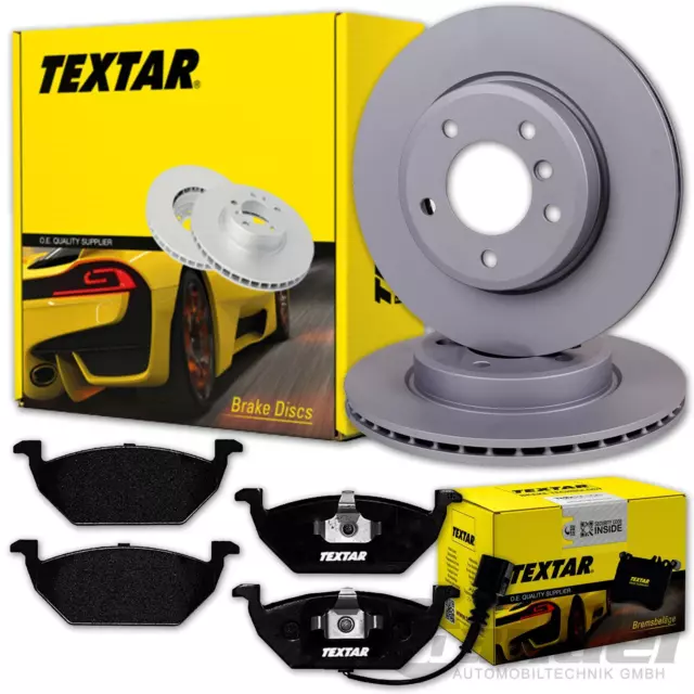 TEXTAR BREMSSCHEIBEN + BELÄGE VORNE für VW GOLF 5 6 AUDI A3 8P OCTAVIA LEON