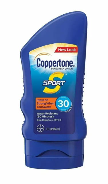 Coppertone Sunscreen Lotion Broad Spectrum SPF 30 Water Resistant 3 Ounce 3 Pack
