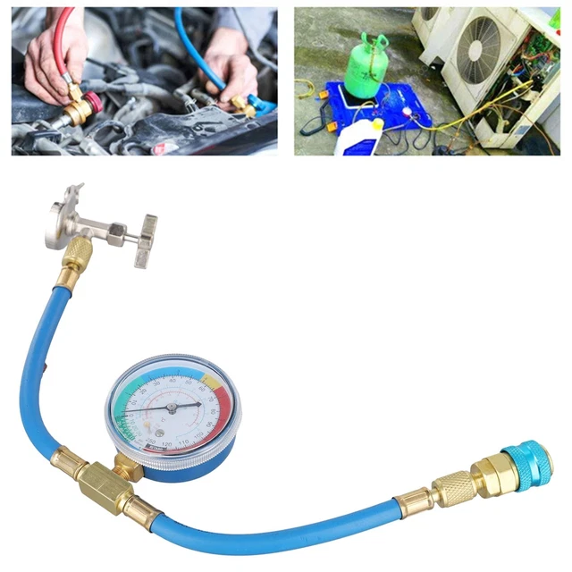 Kit Recharge Climatisation Auto R134A - Tuyau Avec Jauge, Filetage 1/2ACME