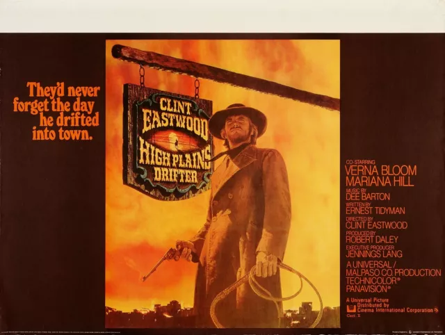 HIGH PLAINS DRIFTER 1973 UK quad poster print 30x40" Clint Eastwood FREE P&P