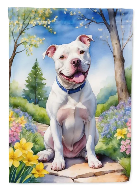 Pit Bull Terrier Spring Path Flag Canvas House Size DAC6687CHF