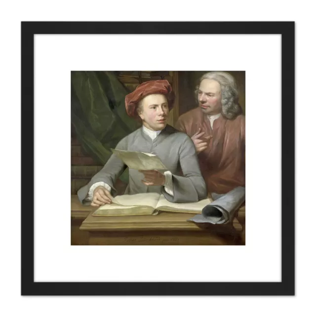 Julius Henricus Quinkhard Self Portrait Father Square Framed Wall Art 8X8 In