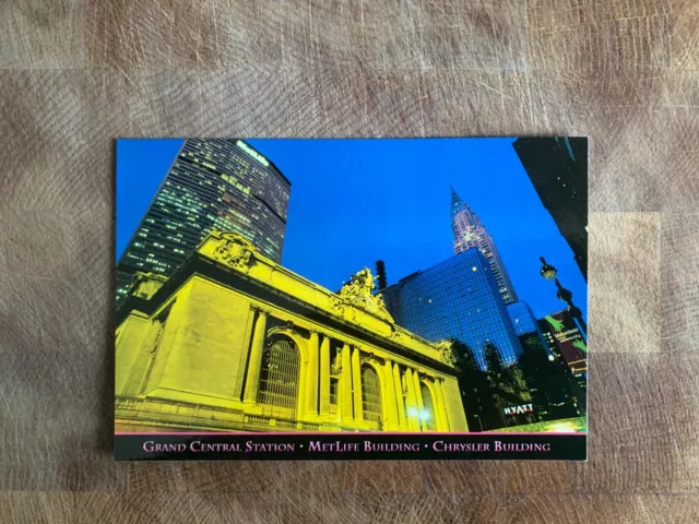 Usa Us Postkarte Neuwertig New York Grand Central Station Metlife Chrysler Gebäude