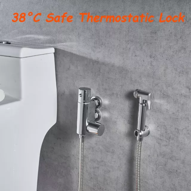 Stainless Steel Thermostatic Toilet Douche Bidet Spray Kit for Muslim Shower