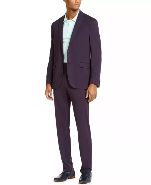 KENNETH COLE REACTION Suit 38S W31 Navy Slim Fit Xtra Flex Light Weight Knit NWT