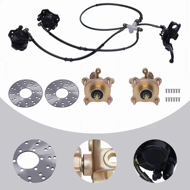 ATV Go kart Front Steering 4-Stud Wheel Hub Disc Brake Assembly Quad 125cc-250cc