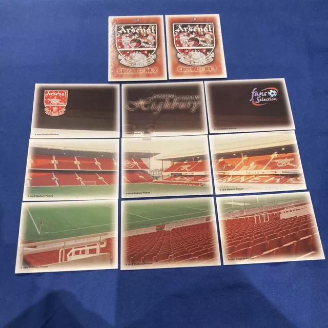Futera Arsenal FC 1997- x11 carte immagine stadio sottoinsieme completo Highbury