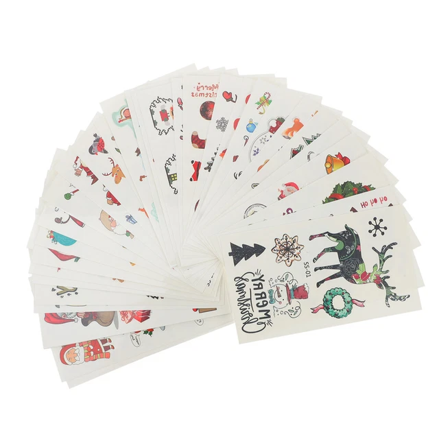 40 Sheets Autocollants De Transfert Tatouage Noël Enfant Fournitures Fête