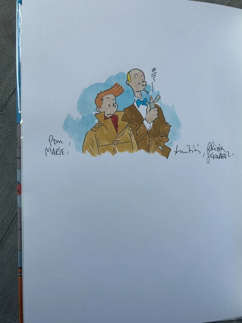 Jarry - Dessin original - Hommage à Tintin, Spirou et au