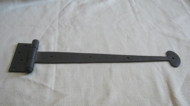 Vintage Black Metal Wrought Iron Door Long Hinged Strap, Barn, Gate, Farm