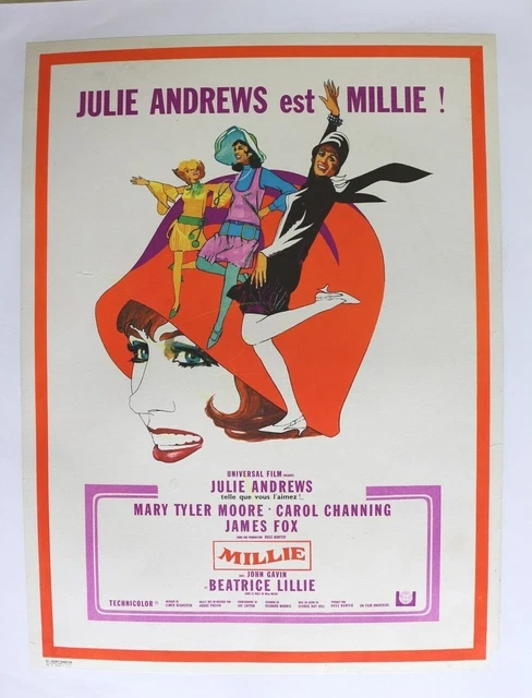 AFFICHE CINEMA BELGE JULIE ANDREWS MILLIE musical chapeau cloche charleston