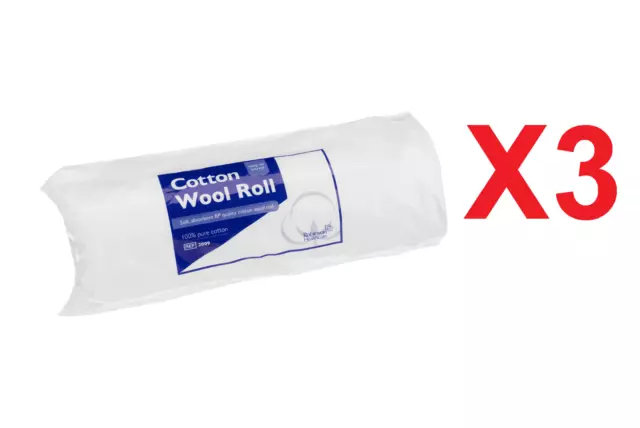 Cotton Wool Roll 500g Robinson Healthcare soft Absorbent Easy to unroll X 3