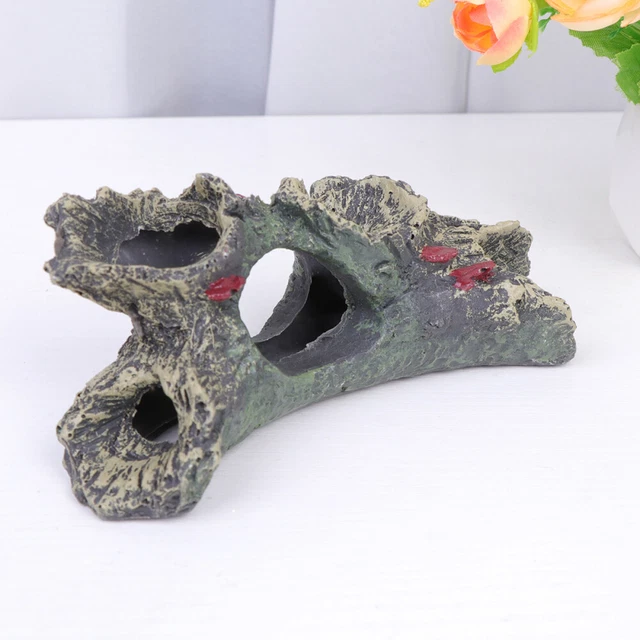 1 pieza Acuario Resina Cueva Ornamento Mini Simulación Madera Totholz Aquarium Micro