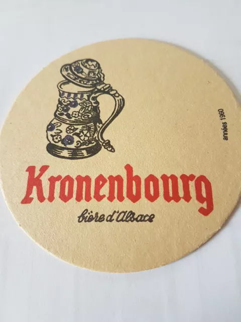 Ancien sous bock bière KRONENBOURG recto-verso différent