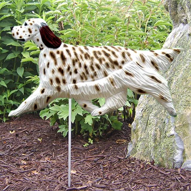 English Setter Outdoor Garden Dog Sign Hand Painted Figure Liver