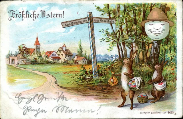 Ak  Dt Reich 1900 Frohliche Ostern