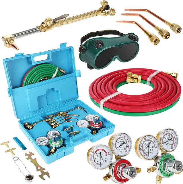 Oxy Acetylene Torch Kit Oxygen Gas Welding Cutting Brazing Kit Portable Regulato