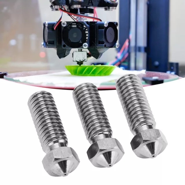 3Pcs Volcano Nozzle Hardened Steel 3D Printing Extruder Print Head 1.75 Filament 2