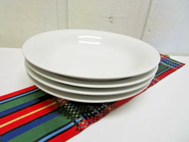 Four Soup Salad Pasta Bowls White Restaurant Ware Sturdy Mid Century Modern EUC