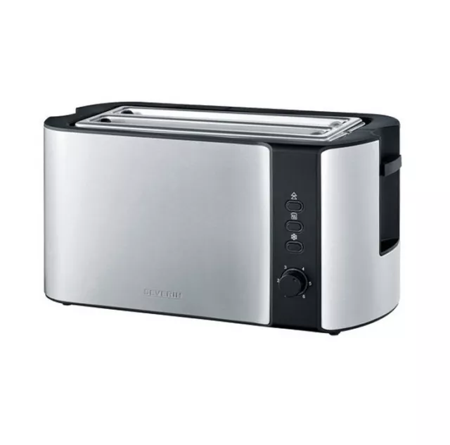 severin grille-pains 2 fentes 1400w inox/noir at2590