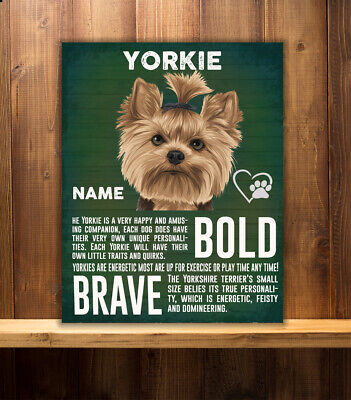 Personalised Yorkshire Terrier Yorkie Dog Breed Vintage Metal Sign Rts19