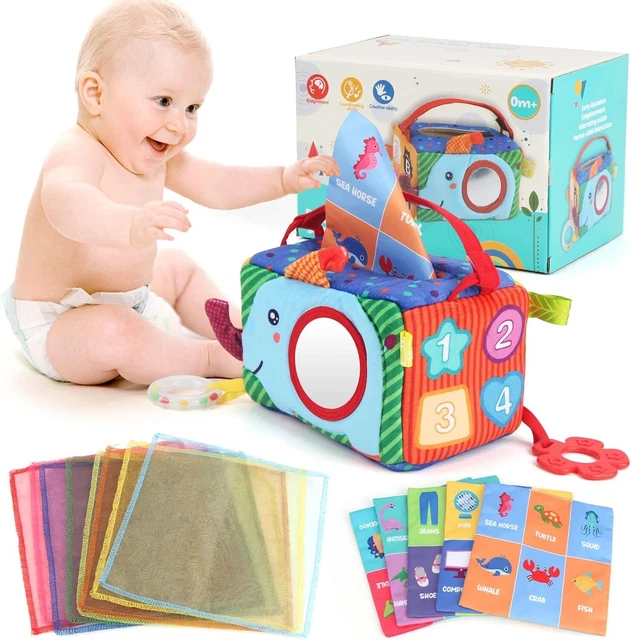 Baby Tissue Box Toy, Montessori Toys for Babies 0-12 Months, Infant Newborn Todd