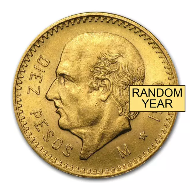 MEXICO GOLD 10 Pesos - XF/AU - Random Date - 0.2411 oz. $520.10