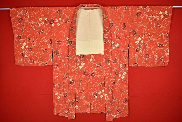Vintage Japanese Kimono Silk Antique BORO HAORI Kusakizome Dyed/A550/465