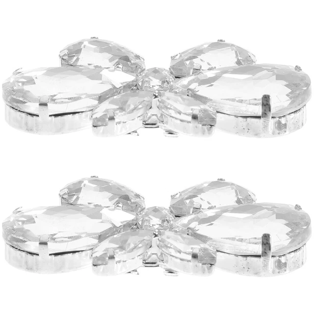 2 pz scarpe in metallo fibbia scarpe da sposa clip décolleté perla donna