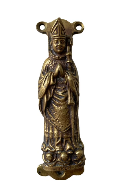 Heurtoir Marteau de Porte Personnage Évêque William de Wykeham Église XIX ème