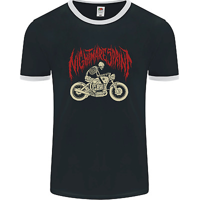 Nightmare Sprint Motorcycle Motorbike Biker Mens Ringer T-Shirt FotL