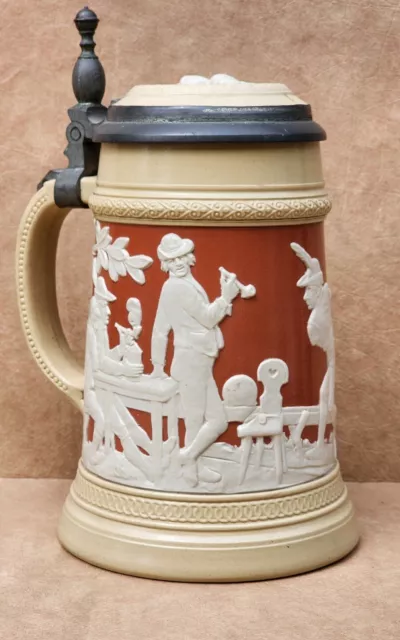 Mettlach Lidded Beer Stein