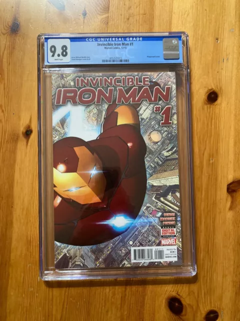 Invincible Iron Man #1 (2015 series) CGC 9.8 NM/MT, wraparound cover!