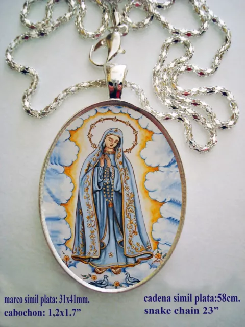 Medalla porcelana cerámica de " Ntra Sra de Fatima  30x40mm