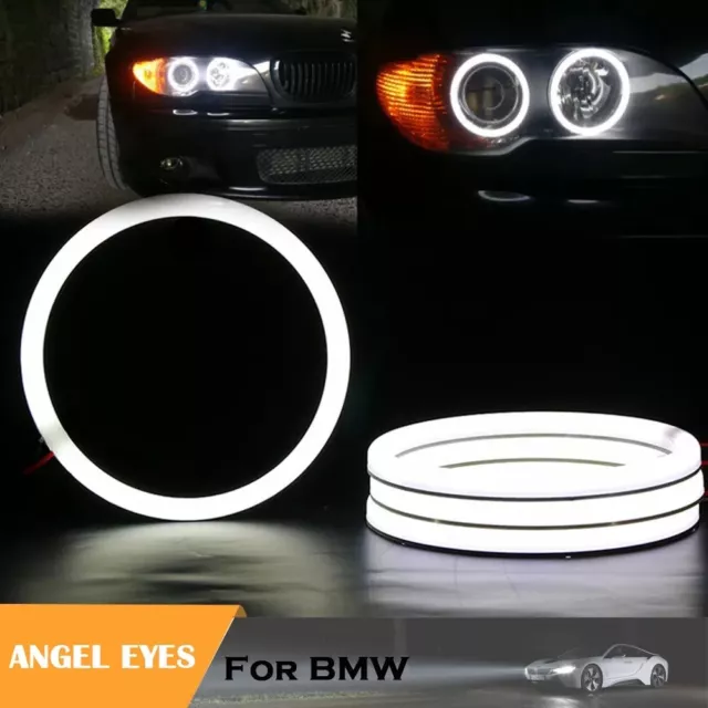 BMW WHITE XENON SMD ANGEL EYES FOR BMW E46 Coupe convert 2dr Facelift 106mm  x 4