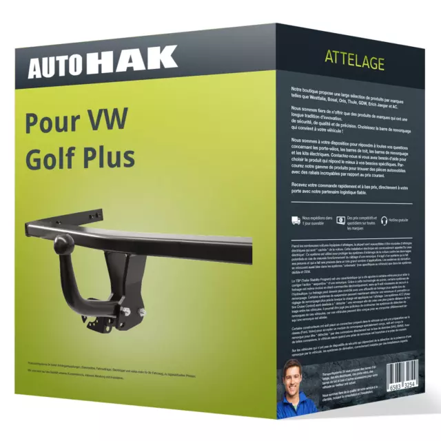 Attelage pour VW Golf Plus type 5M1/521 démontable avec outil Auto Hak TOP