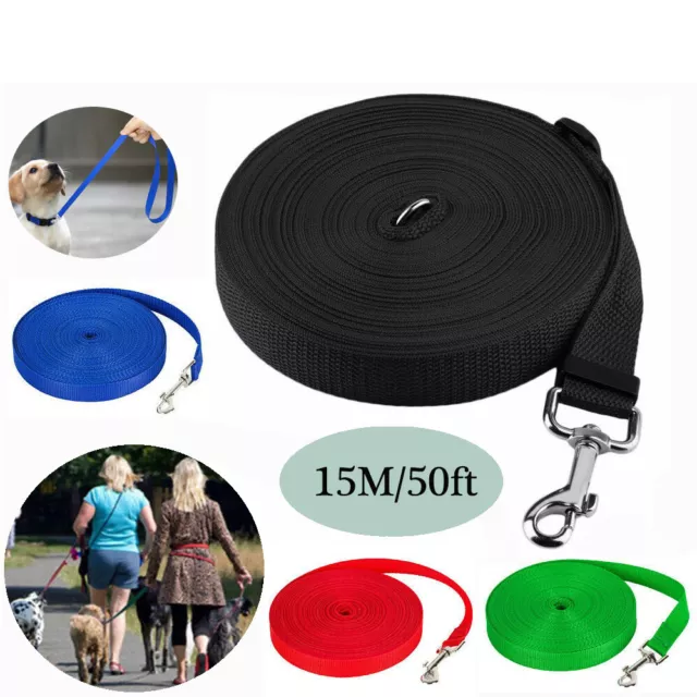 All Sizes Extra Long Pet Dog Training Leads Strong Leash Line Walking Recall