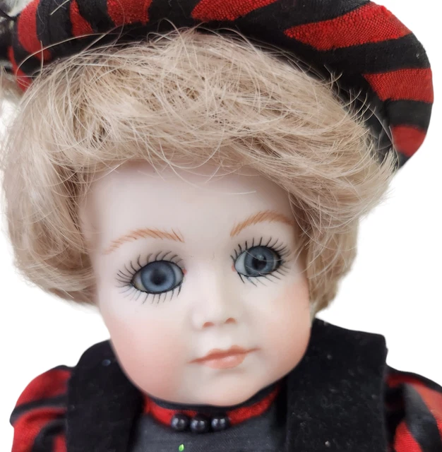 Handmade Assembled DOLL Sewn Outfit Global Doll Wig Hat with Feathers Stand